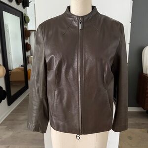 Sienna Studio‎ Women's Chocolate Brown 100% Leather Jacket, Size Med